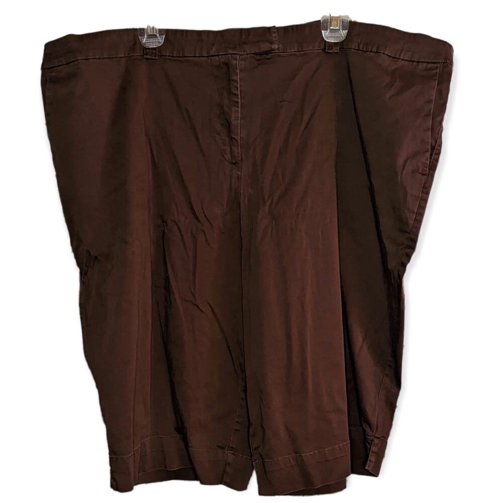 George Woman Stretch Sateen Cotton Blend Bermuda Shorts Brown Coffee House 26W